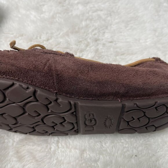 UGG #1003390 Men's Brown Olsen Fur Slippers Slip On Sheepskin Shoes Size 11 - Picture 14 of 16